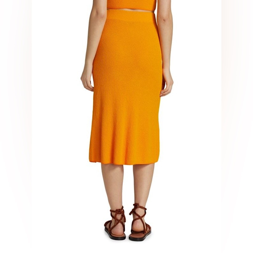 Rag & Bone Soleil Ribbed Knit Midi Skirt in Orange Sz S Spring Summer Beach - Picture 9 of 16